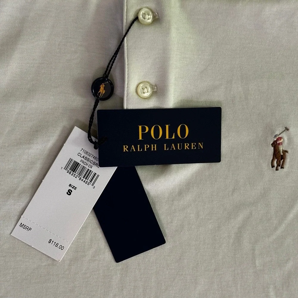 Polo Ralph Lauren Parchment Cream Classic Fit Polo Shirt Men's Small